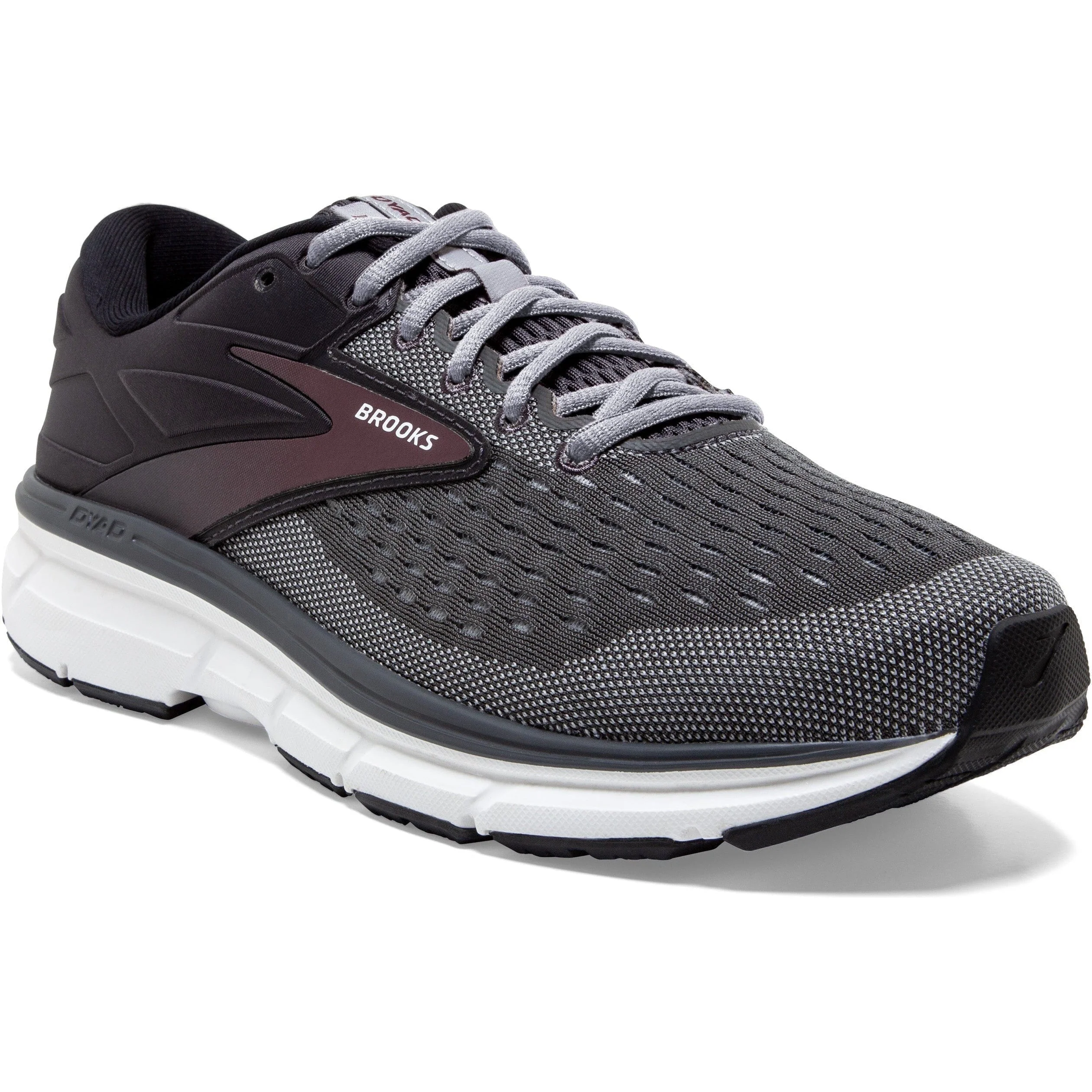Men's Brooks Dyad 11, Blackened Pearl/Alloy/Red, 10 D Medium