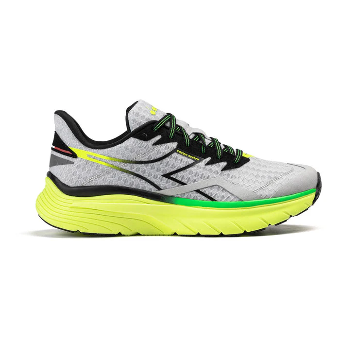 Men's Diadora Equipe Nucleo, Silver/Black/Yellow, 10 D Medium