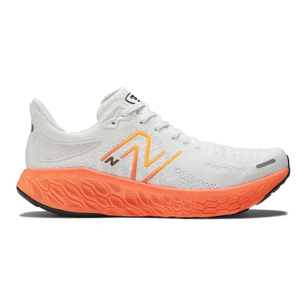 Men's New Balance Fresh Foam X 1080v12, White/Neon Dragonfly, 10 D Medium