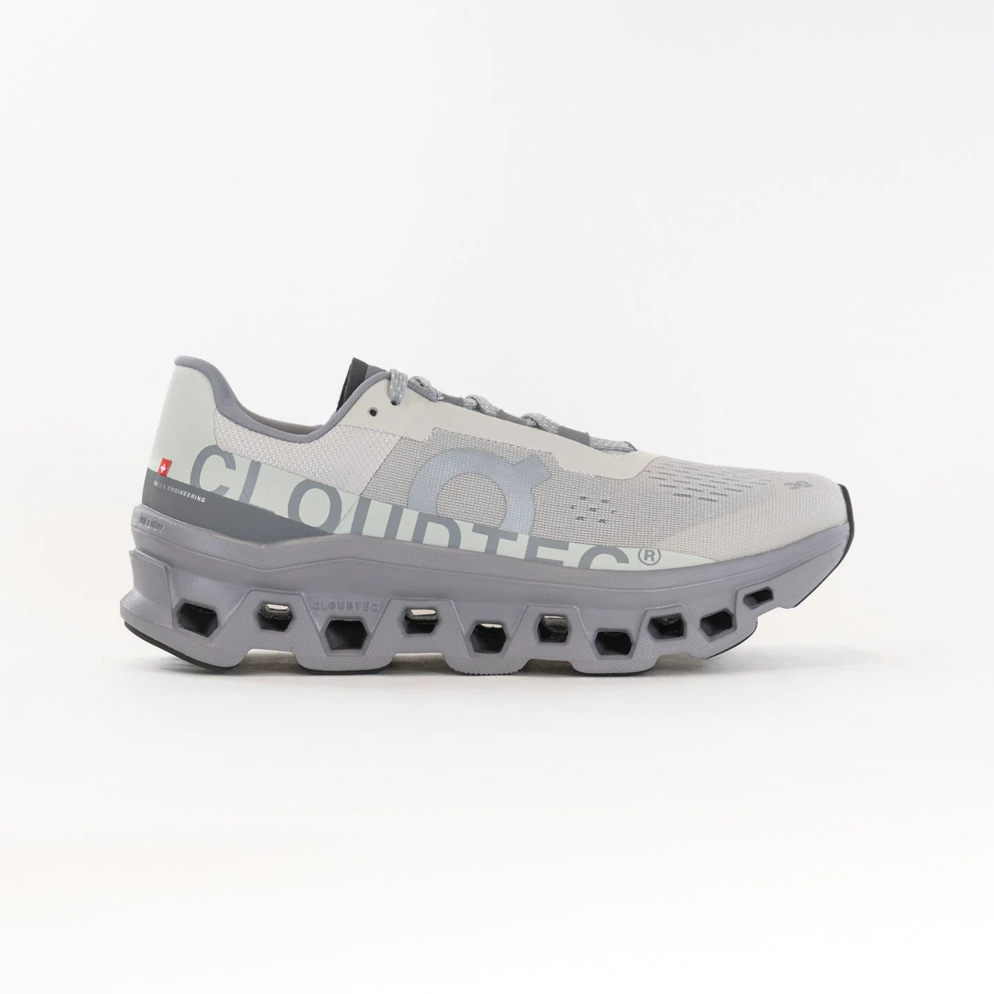 Men's On Cloudmonster, Ice/Alloy, 8 D Medium