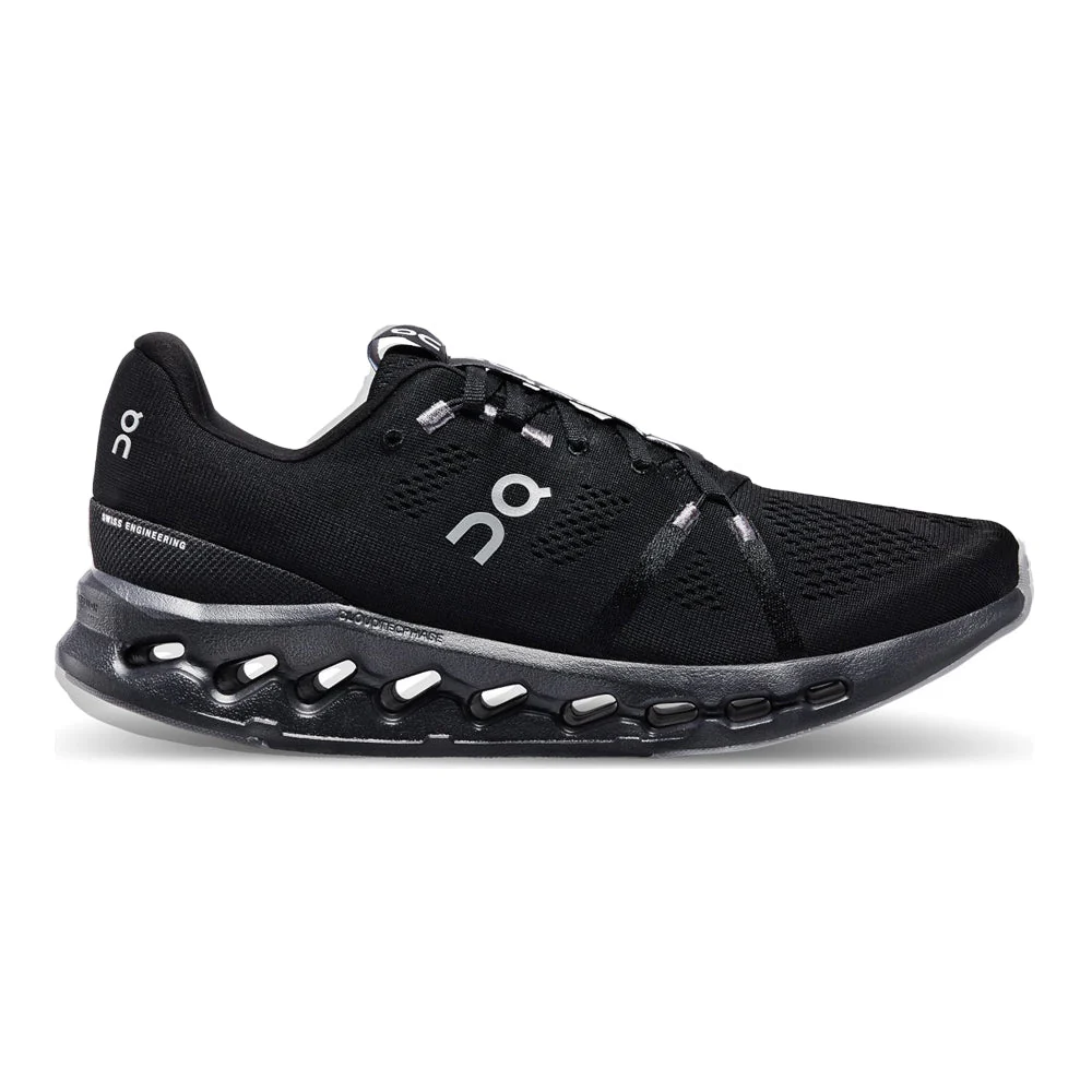 Men's On Cloudsurfer, All Black, 7 D Medium
