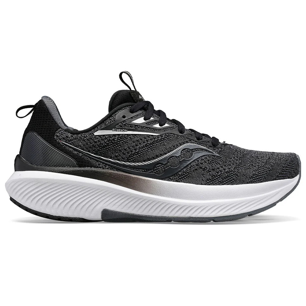 Men's Saucony Echelon 9, Black/White, 9 2E Wide