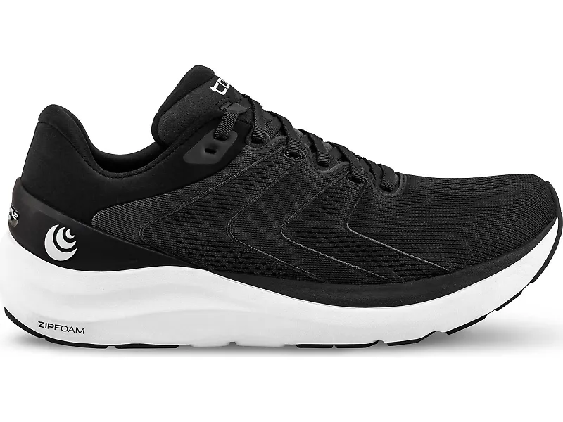 Men's Topo Athletic Phantom 2, Black/White, 9 D Medium