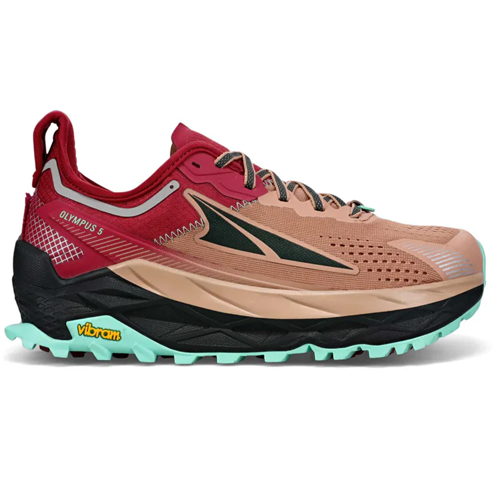 Women's Altra Olympus 5, Brown/Red, 8 B Medium