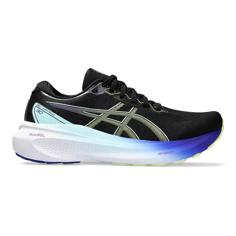 Women's Asics Gel-Kayano 30, Black/Glow Yellow, 12 B Medium