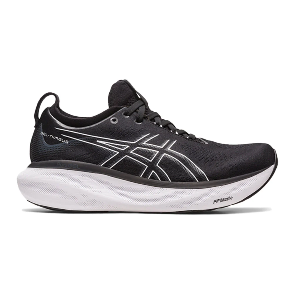 Women's Asics Gel-Nimbus 25, Black/Pure Silver, 12 D Wide