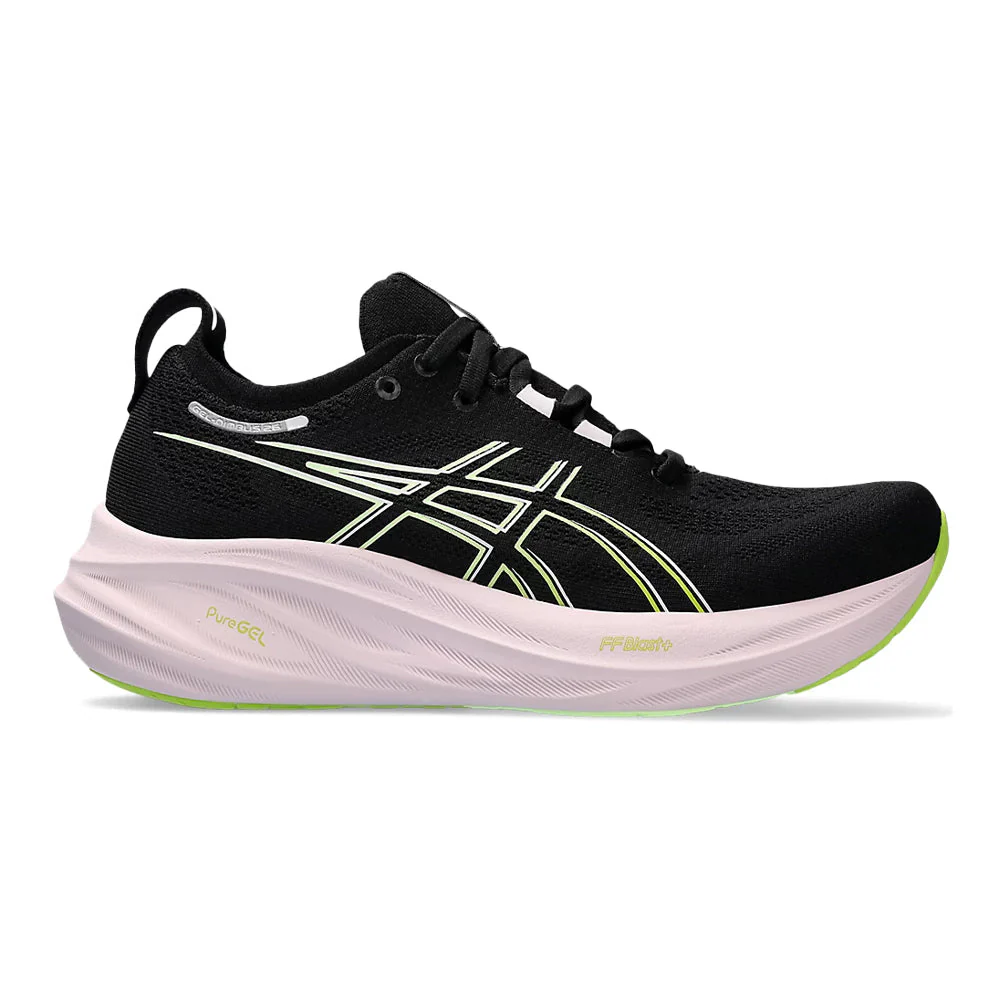 Women's Asics GEL-Nimbus 26, Black/Neon Lime, 10 B Medium