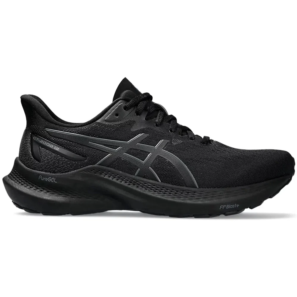 Women's Asics GT-2000 12, Black/Black, 6 B Medium