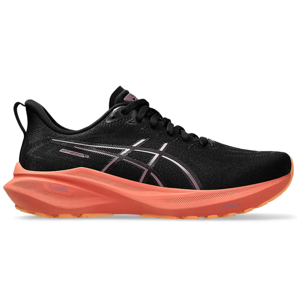 Women's Asics GT-2000 13, Black/Dark Aubergine, 8.5 B Medium