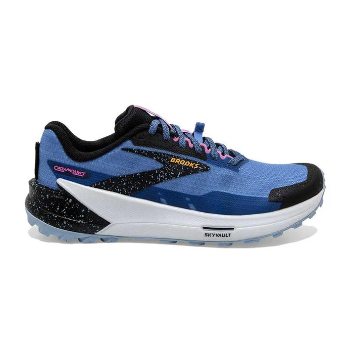 Women's Brooks Catamount 2, Blue/Black/Yellow, 6 B Medium