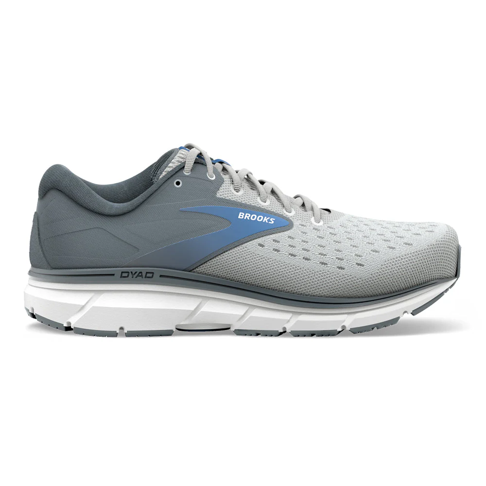 Women's Brooks Dyad 11, Grey/White/Blue, 10 B Medium
