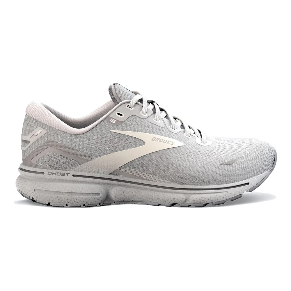 Women's Brooks Ghost 15, Oyster/Alloy/White, 6 B Medium