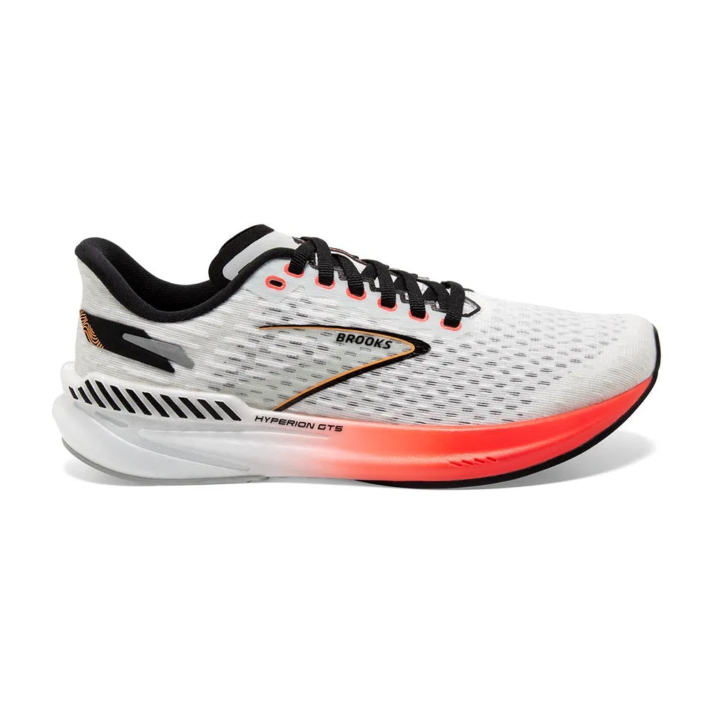 Women's Brooks Hyperion GTS, Blue/Fiery Coral/Orange, 6.5 B Medium