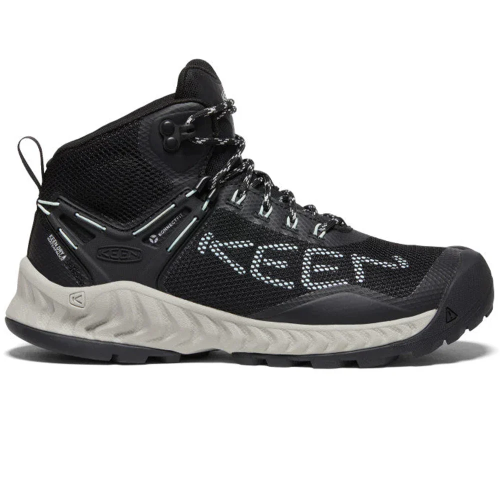 Women's Keen Nxis Evo Mid WP, Black/Blue Glass, 6.5 B Medium