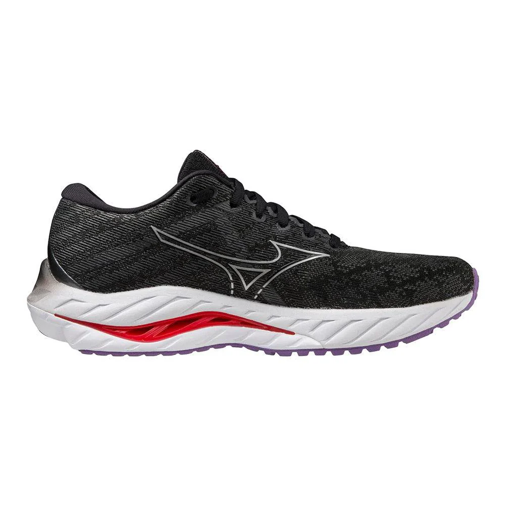 Women's Mizuno Wave Inspire 19, Black/Silver, 7 B Medium