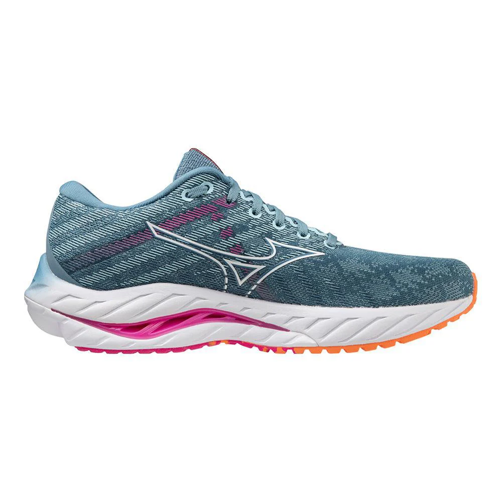 Women's Mizuno Wave Inspire 19, Provincial Blue/White, 6.5 B Medium