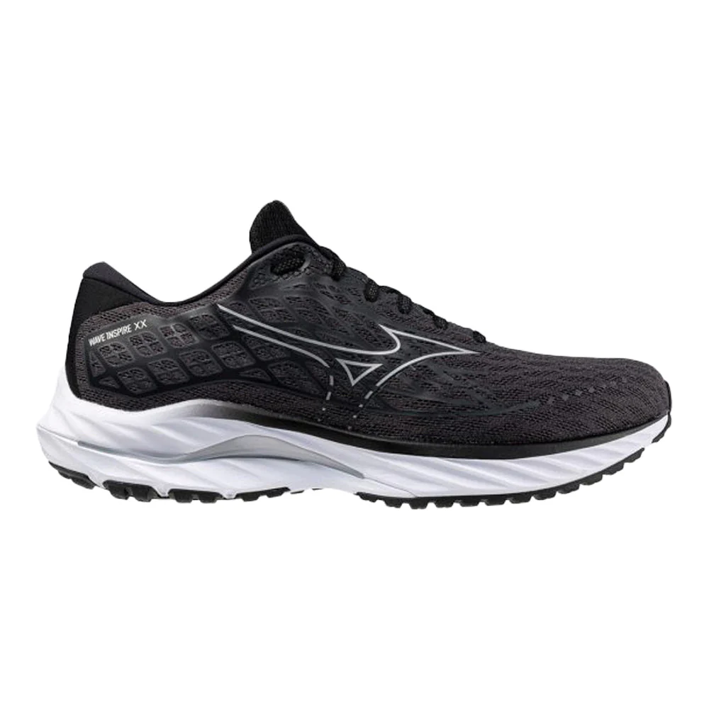 Women's Mizuno Wave Inspire 20, Ebony/White, 7.5 B Medium