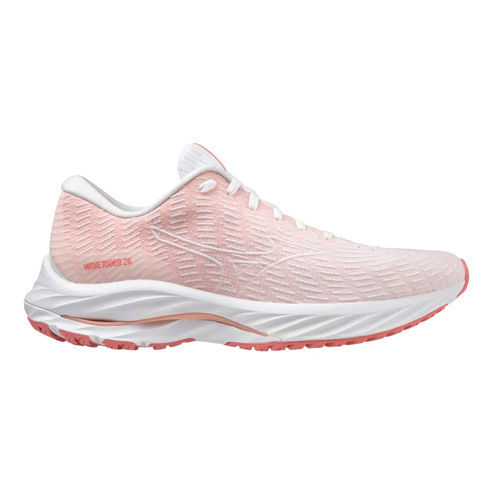 Women's Mizuno Wave Rider 26 SSW, White/Vaporous Grey, 12 B Medium