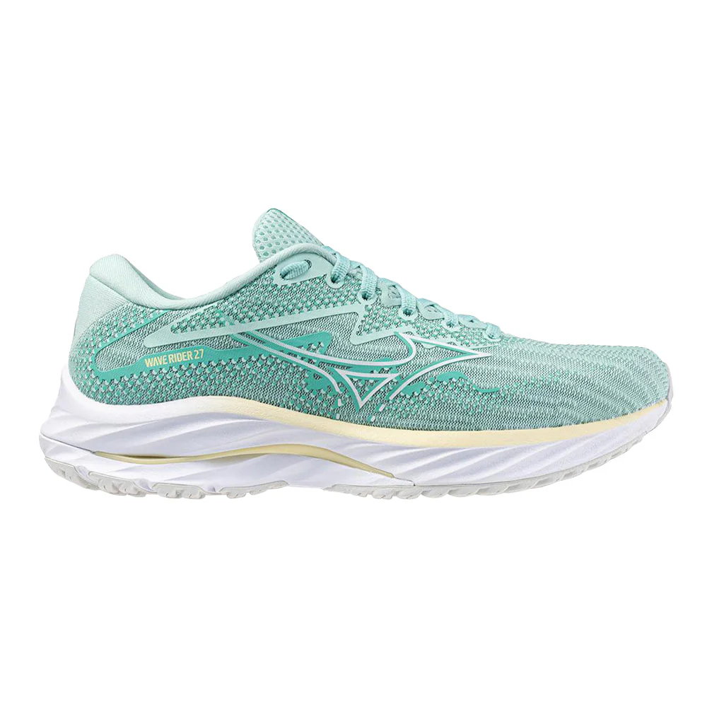 Women's Mizuno Wave Rider 27, Eggshell Blue-White, 11 B Medium