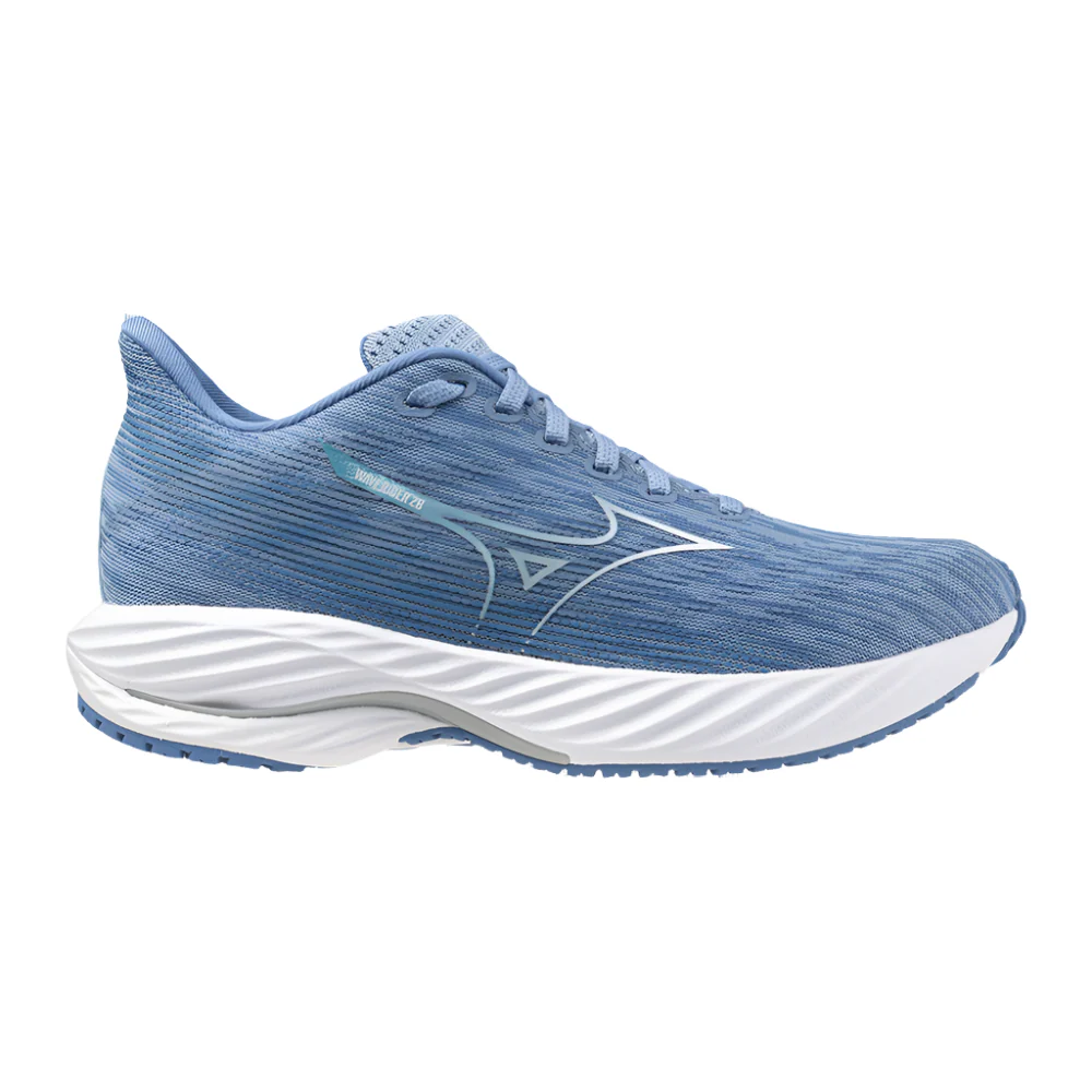 Women's Mizuno Wave Rider 28, Glacier Lake/White, 9 B Medium