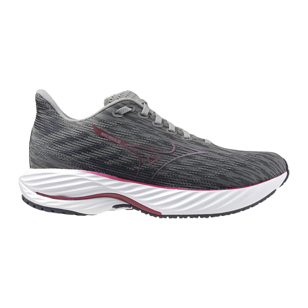 Women's Mizuno Wave Rider 28, Ultimate Grey/Cosmo Chrome, 11.5 B Medium