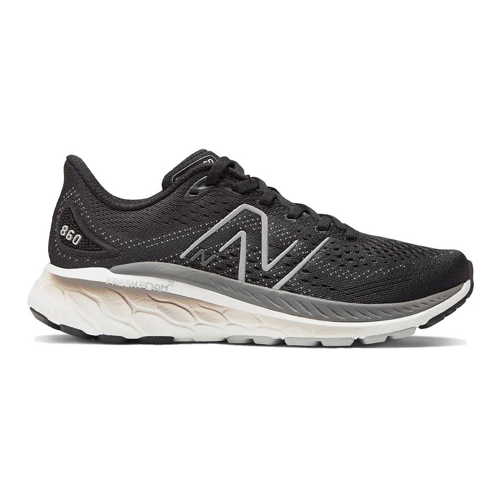 Women's New Balance Fresh Foam X 860v13, Black/Castlerock, 6.5 B Medium