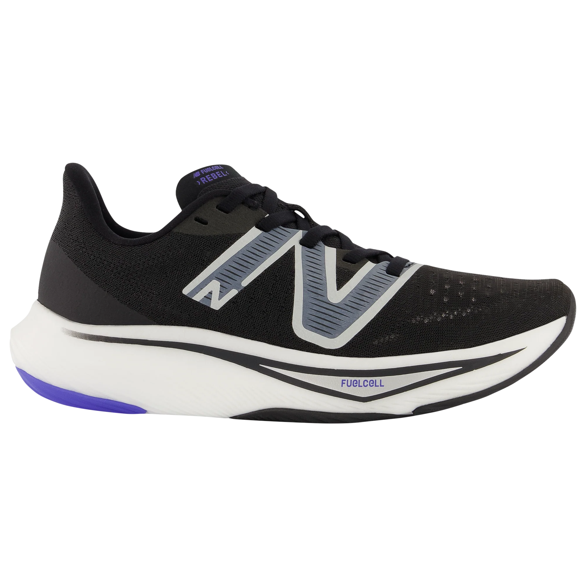 Women's New Balance FuelCell Rebel v3, Black/Aura/Vibrant Spring Glo, 11 B Medium