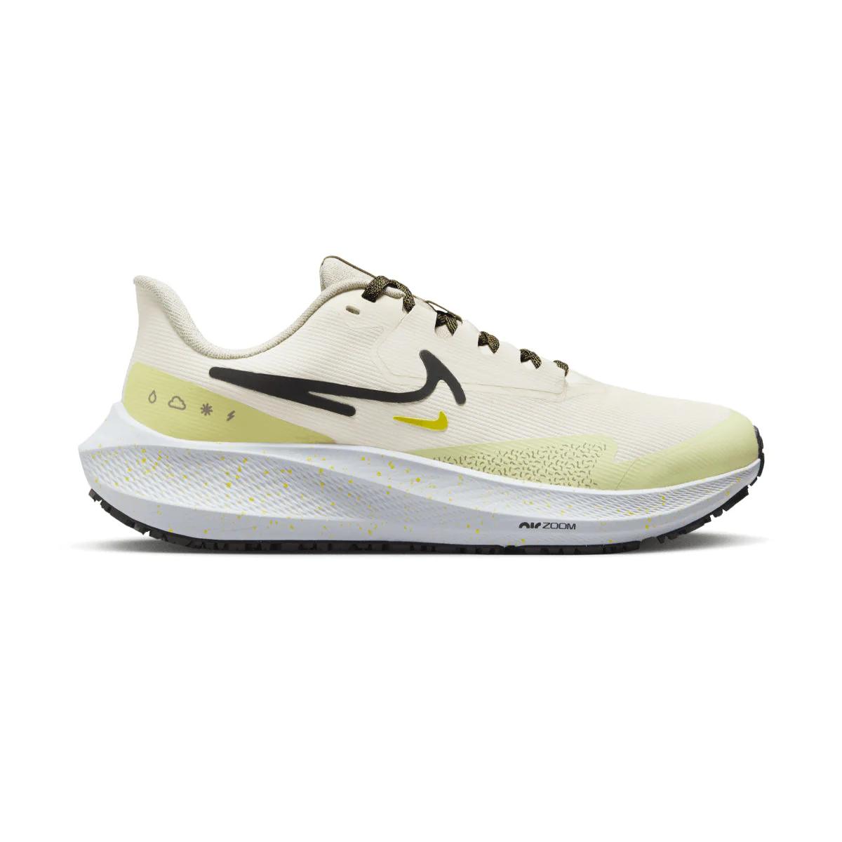 Women's Nike Pegasus 39 Shield, Pale Ivory/Black-Neutral Olive, 7.5 B Medium