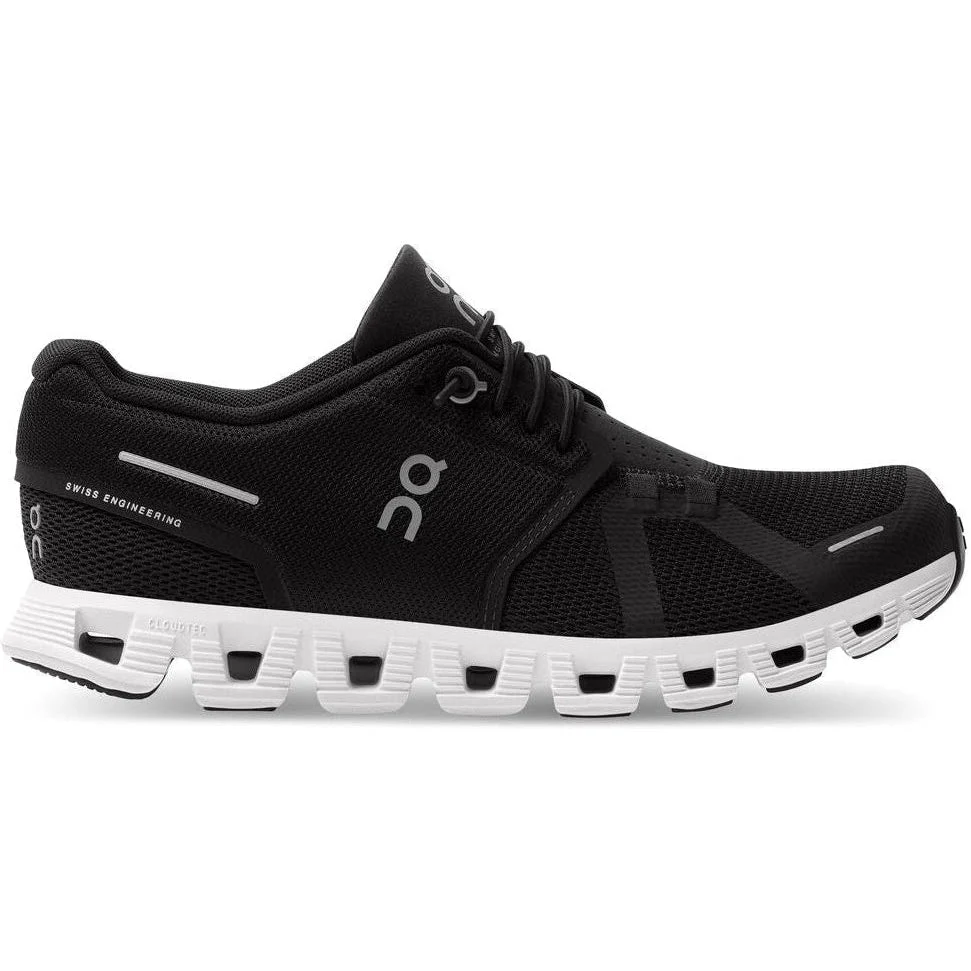 Women's On Cloud 5, Black/White, 7.5 B Medium