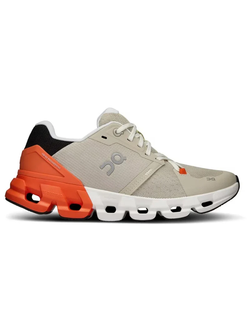 Women's On Cloudflyer 4, Sand/Flame, 8.5 B Medium