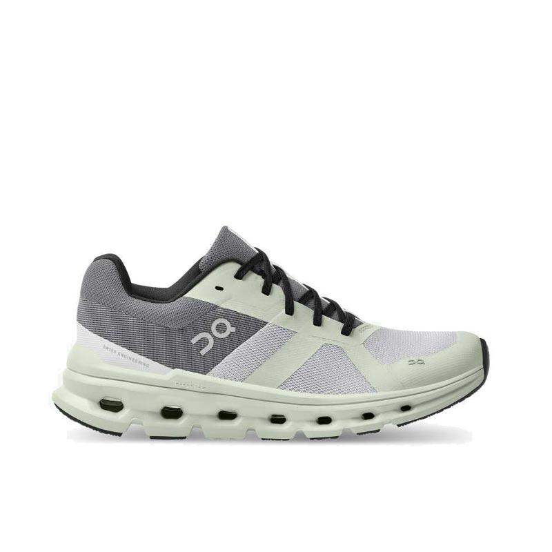 Women's On Cloudrunner, Frost/Aloe, 10 B Medium