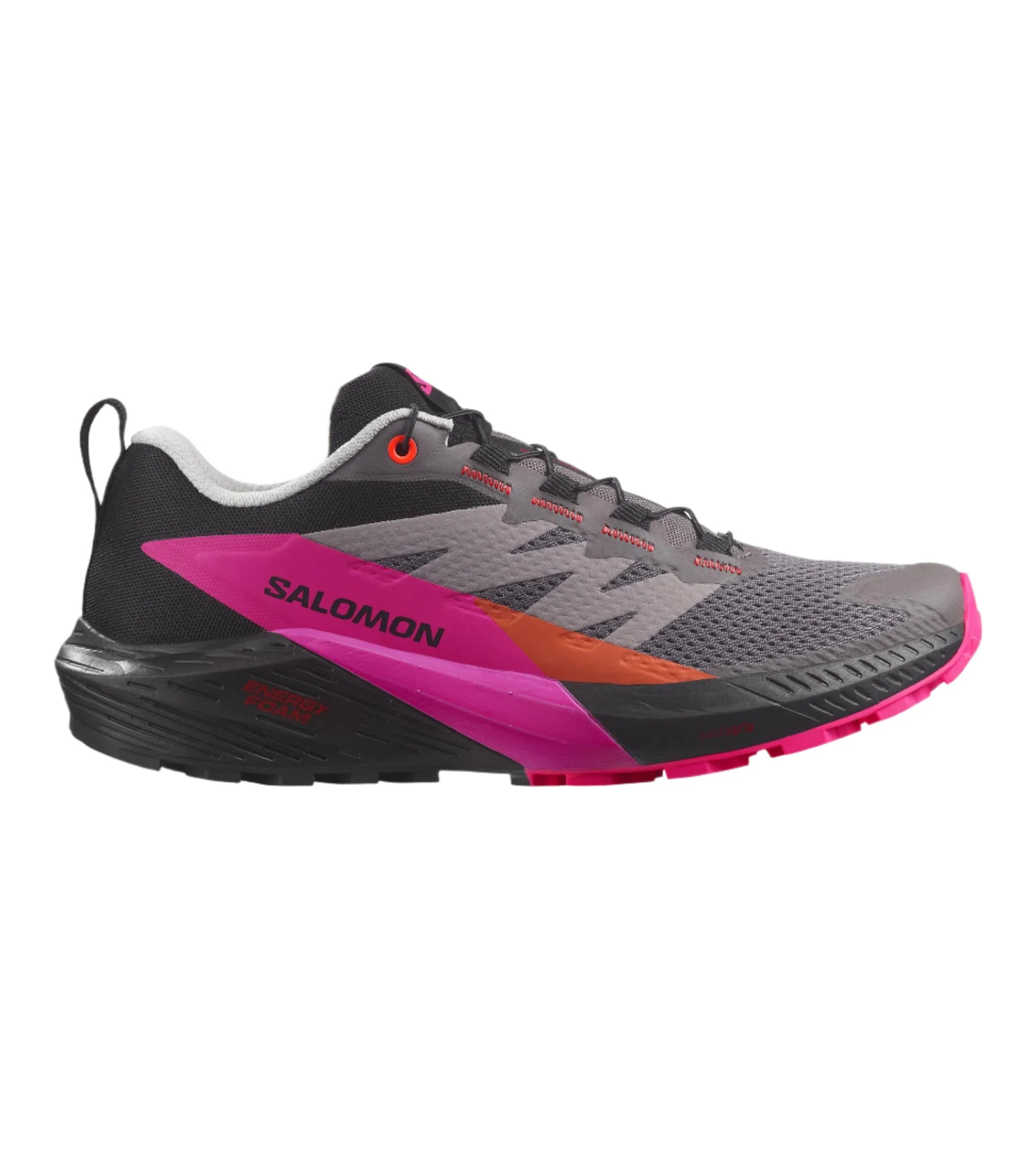 Women's Salomon Sense Ride 5, Plum Kitten/Black/Pink Glo, 9 B Medium