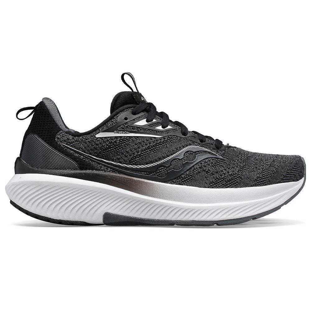 Women's Saucony Echelon 9, Black/White, 9 2E Extra Wide