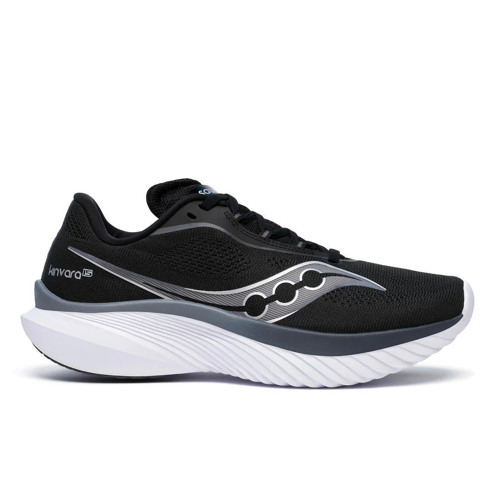 Women's Saucony Kinvara 15, Black/White, 8 B Medium