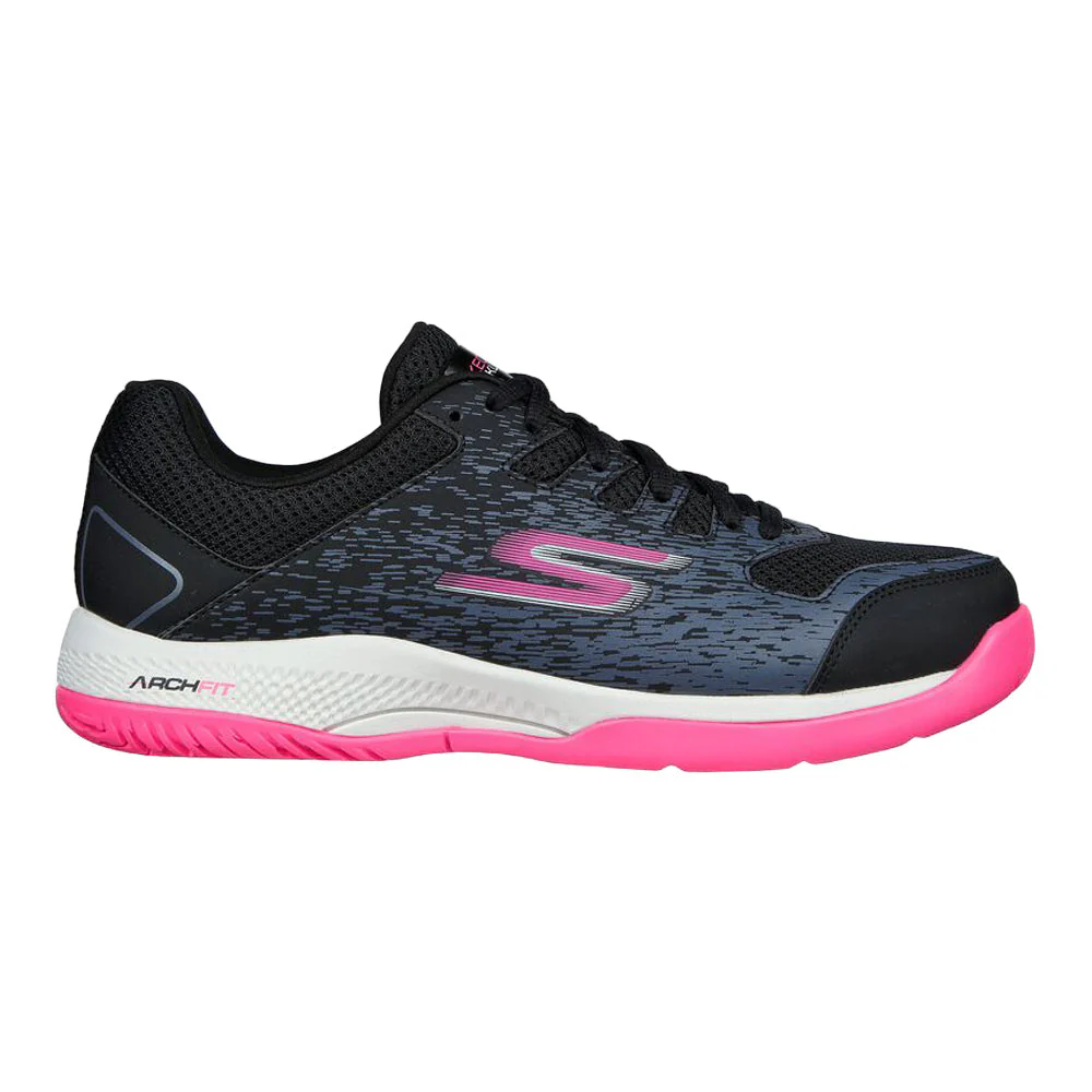 Women's Skechers Viper Court, Black/Pink, 8 B Medium